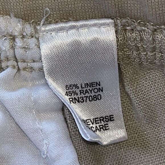 Cato Women’s Linen Blend Joggers Size 14/16 W Tan Pull On Drawstring High Rise - Picture 5 of 10
